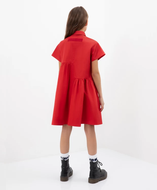 Платье трапециевидной формы красное Gulliver