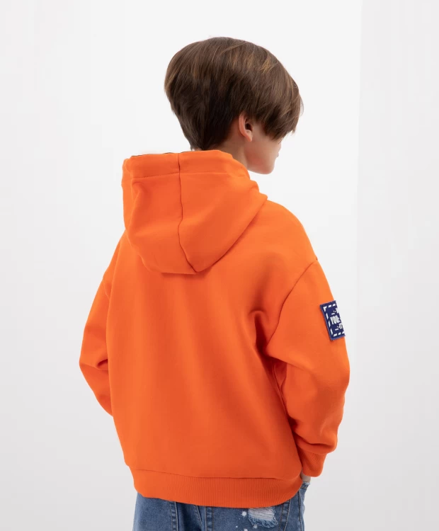 фото Толстовка с капюшоном и принтом оранжевая gulliver (158)