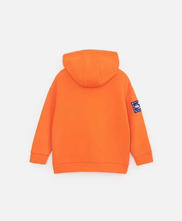 фото Толстовка с капюшоном и принтом оранжевая gulliver (158)