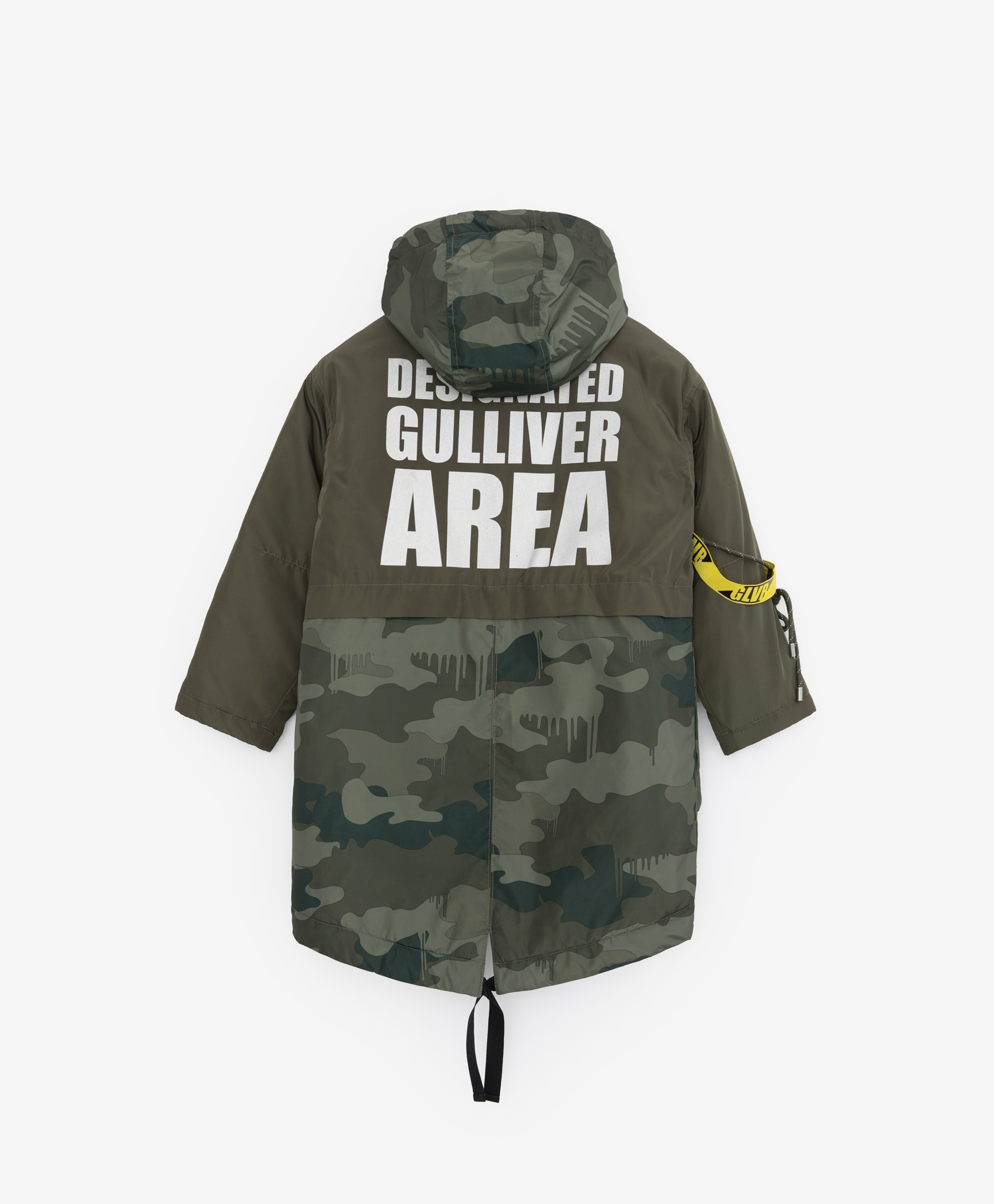 Куртка-парка утепленная с камуфляжным принтом и светоотражающими элементами Gulliver 12211BJC4101, размер 140, цвет хаки - фото 5