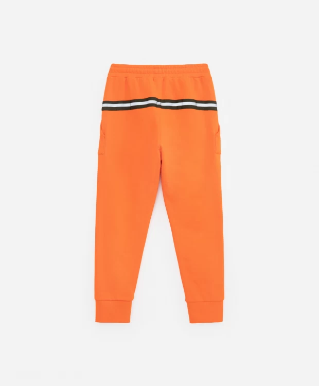 Брюки-джоггеры с карманами и светоотражающей тесьмой оранжевые Gulliver