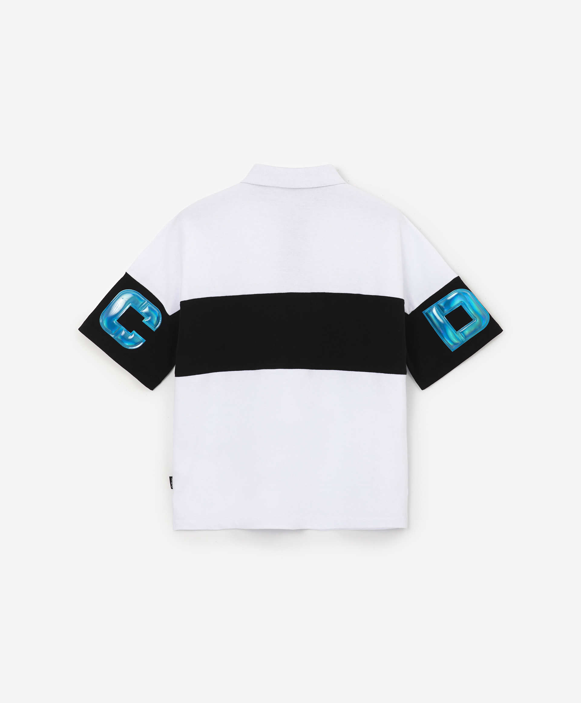 фото Футболка-поло в стиле колорблок белая gulliver