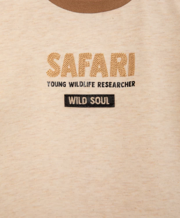 фото Футболка с длинным рукавом - модель из трикотажа и органзы с анималистическим рисунком gulliver (80)