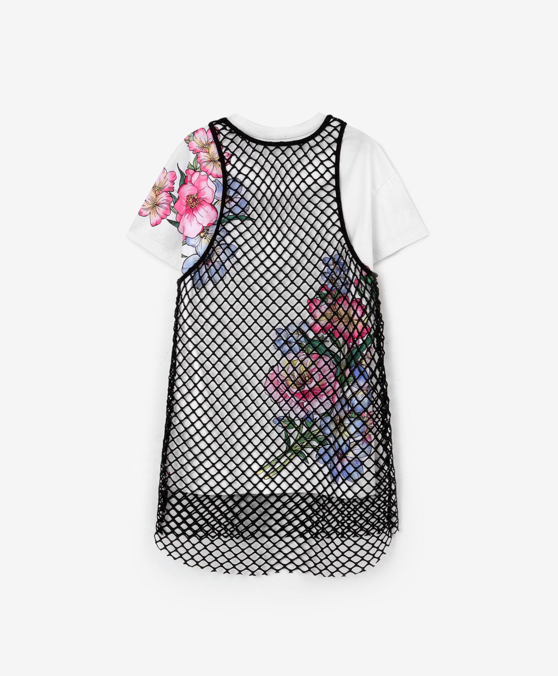 Комплект из трикотажного платья  и сарафана из крупной сетки Gulliver 12303GMC5002, размер 116, цвет белый - фото 5