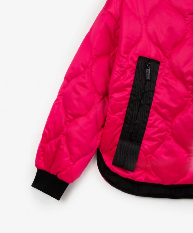 фото Куртка утепленная оверсайз розовая gulliver (170)