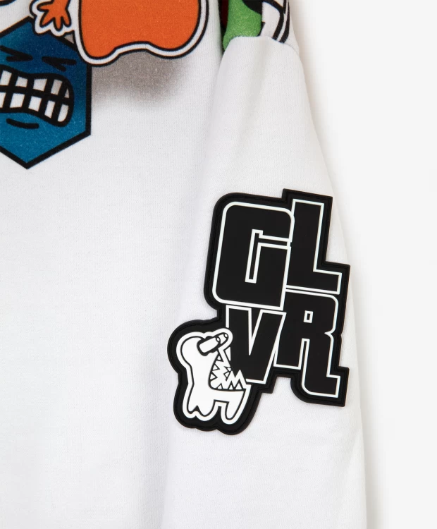 фото Толстовка с принтом в стиле поп-арт белая gulliver (140)