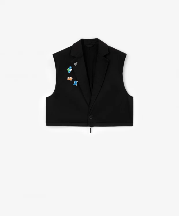 фото Жилет из твила черный gulliver (158)