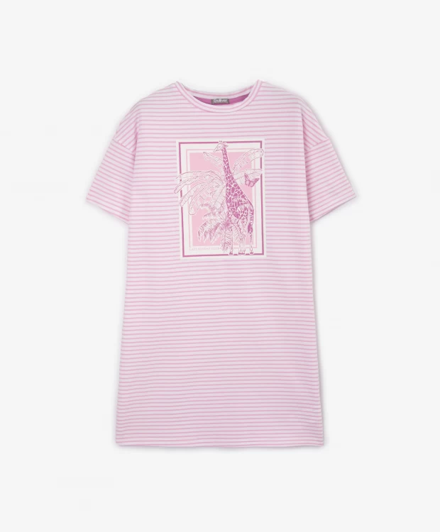 Ночная сорочка в мягкой пастельной гамме розовая для девочек Gulliver