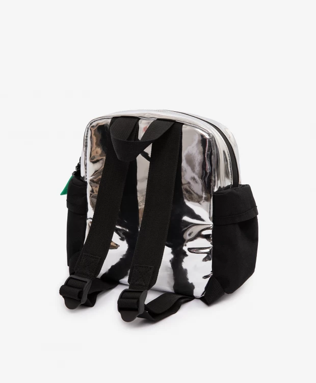 фото Серебряный рюкзак с яркой отделкой gulliver (one size)