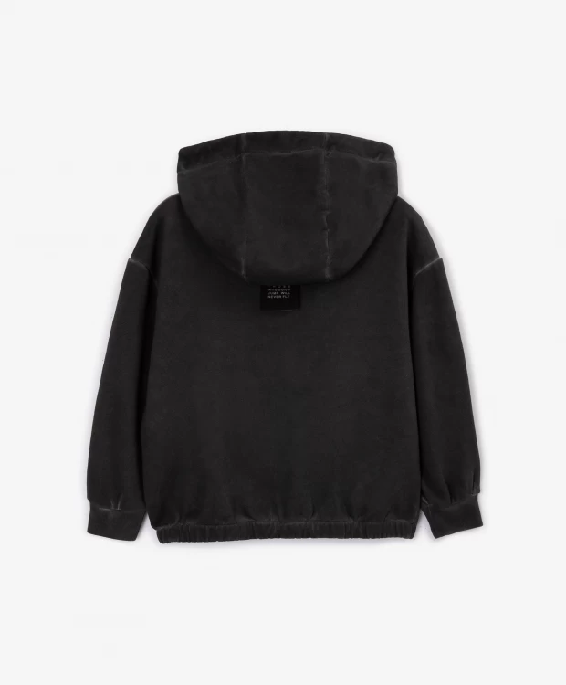 фото Толстовка с короткой молнией модного графитового цвета gulliver (122)