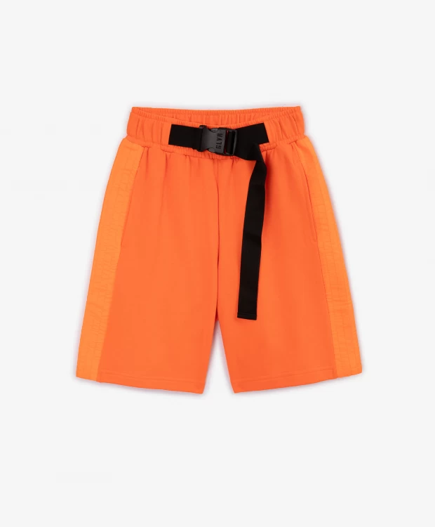 Шорты из футера с контрастной отделкой оранжевые для мальчика Gulliver брюки из футера оранжевые gulliver
