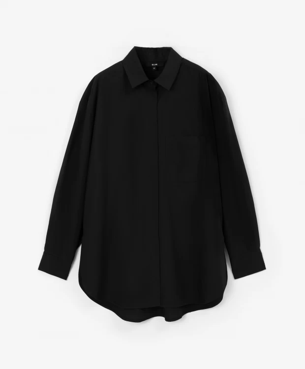 Блузка с оригинальными рукавами черная GLVR