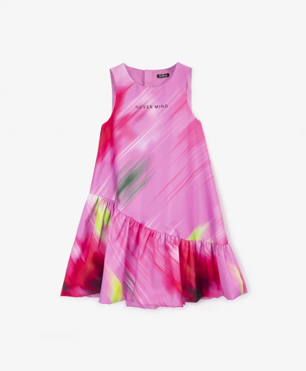 Платье с воланом розовое для девочки Gulliver