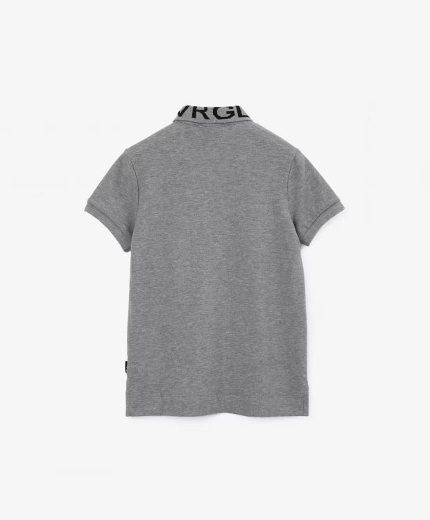 фото Поло с коротким рукавом серое gulliver (128)