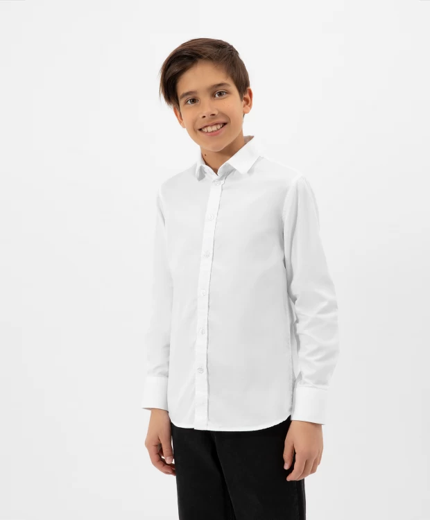 Сорочка прямого силуэта с длинным рукавом белая для мальчика Gulliver сорочка классическая с длинным рукавом белая gulliver