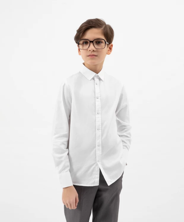 сорочка с длинным рукавом белая gulliver Сорочка классическая с длинным рукавом белая для мальчика Gulliver