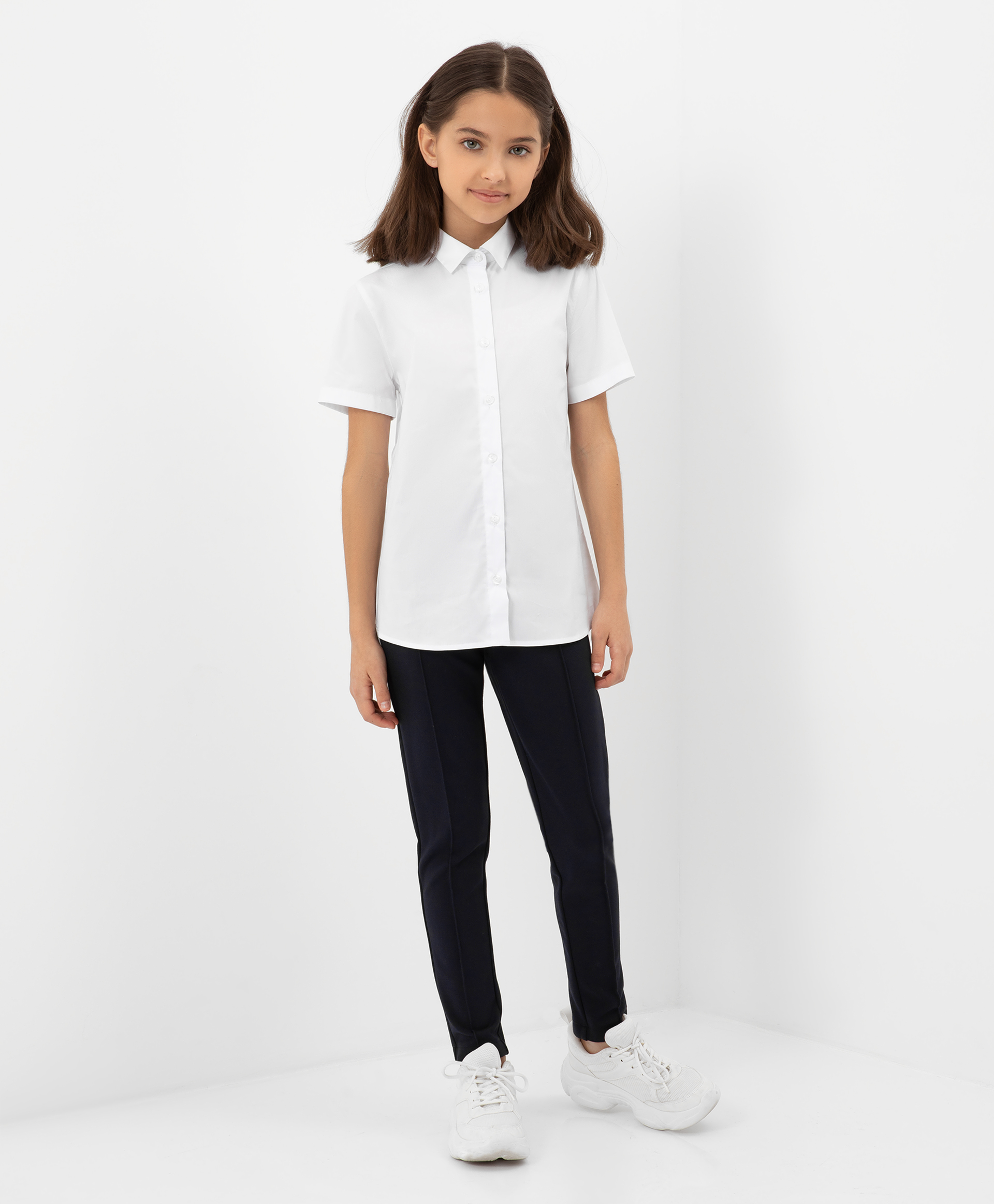Блузка белая с коротким рукавом Gulliver 200GSGC2202, размер 134, цвет белый - фото 1