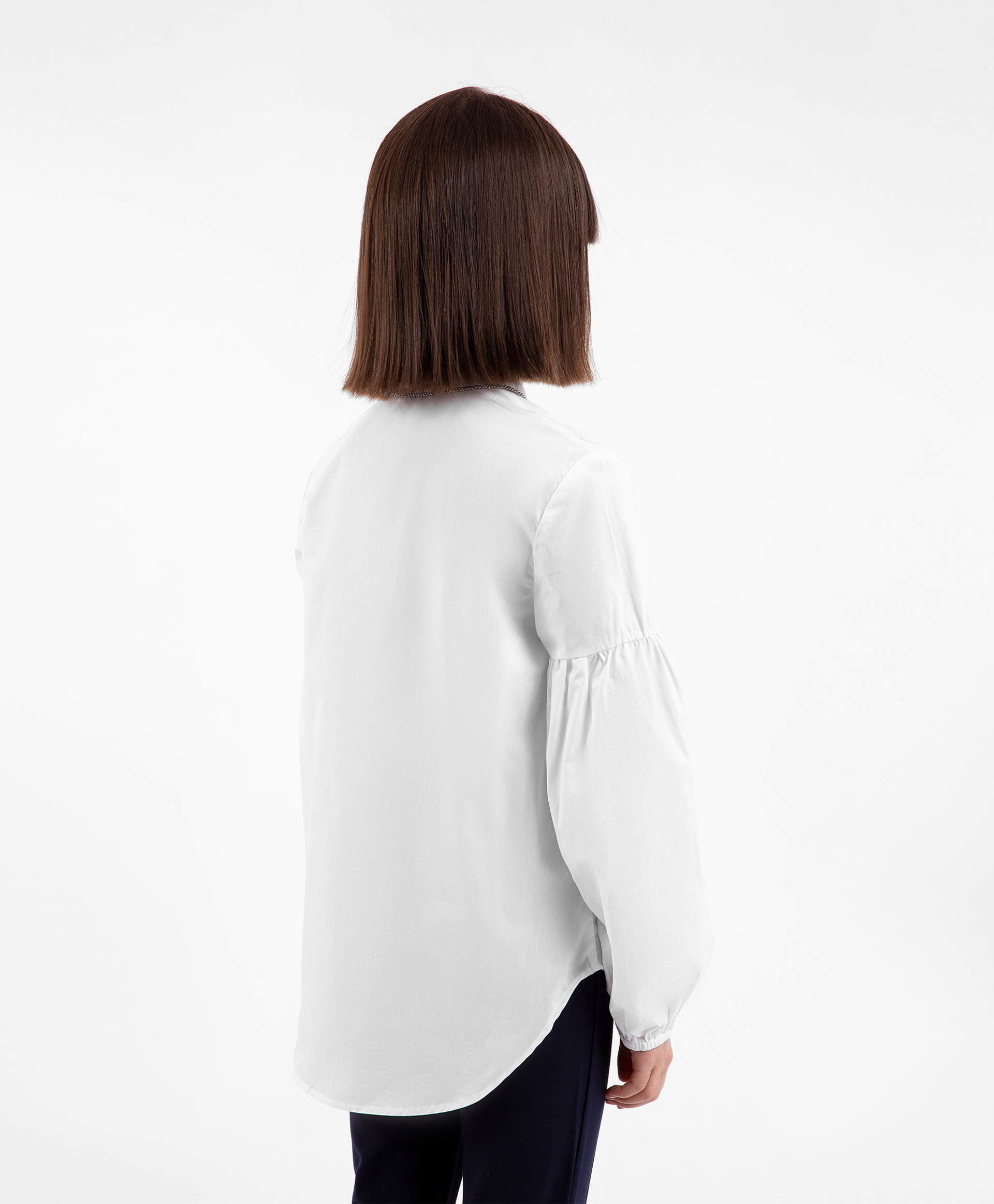 Блузка оверсайз с длинным рукавом белая Gulliver 200GSGC2203, размер 122, цвет белый - фото 2