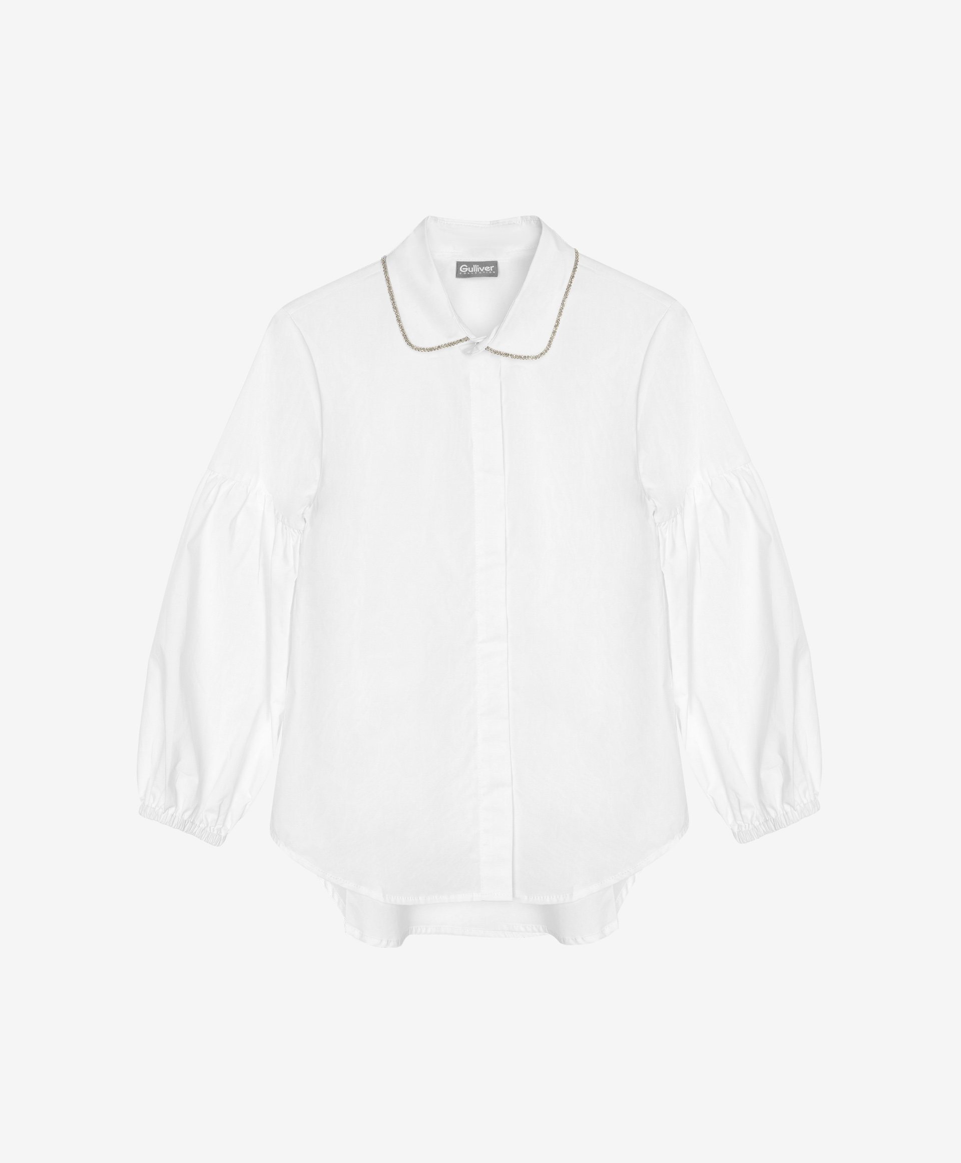 Блузка оверсайз с длинным рукавом белая Gulliver 200GSGC2203, размер 146, цвет белый - фото 3