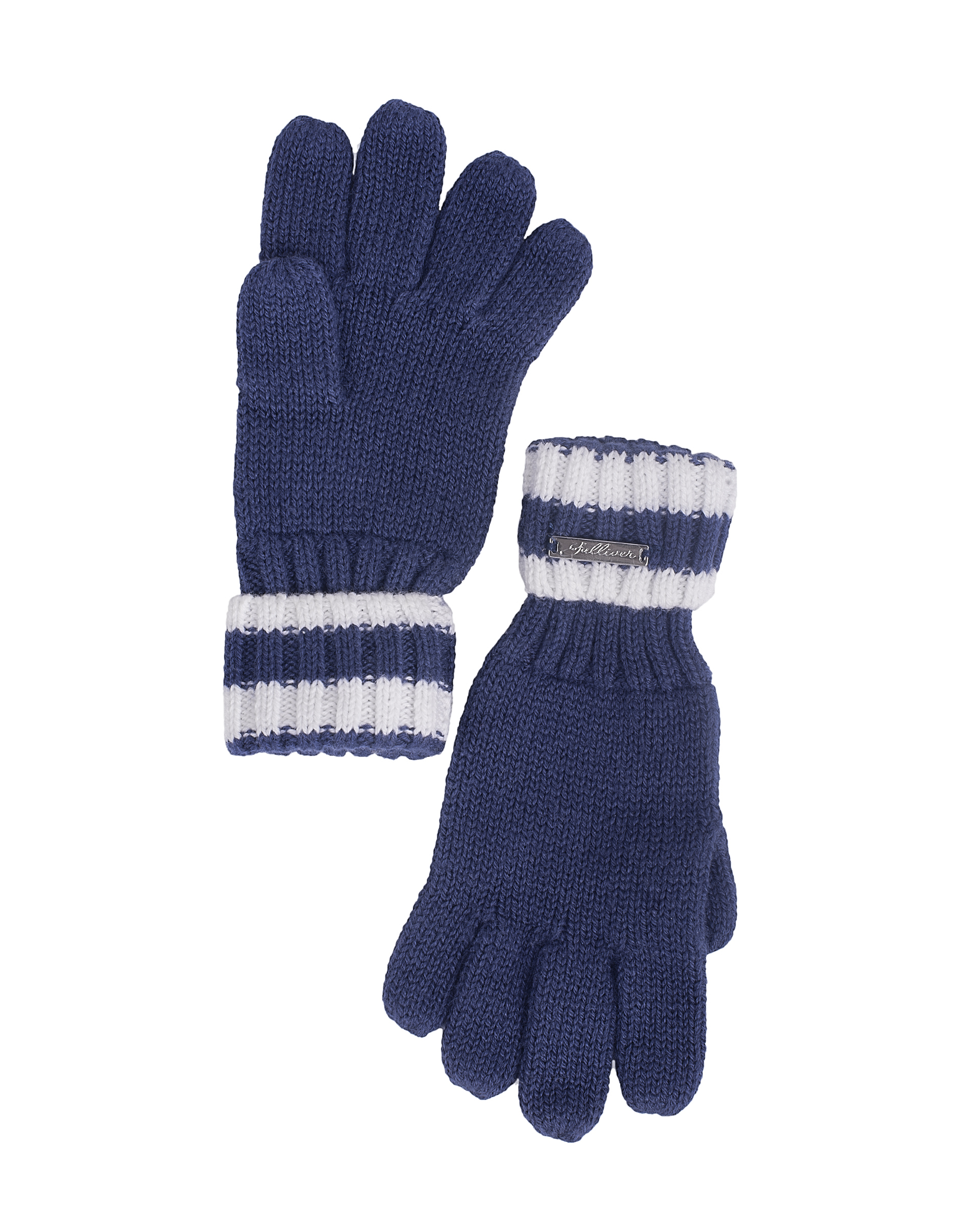 Синие вязаные перчатки Gulliver 21802GMC7604, размер 12