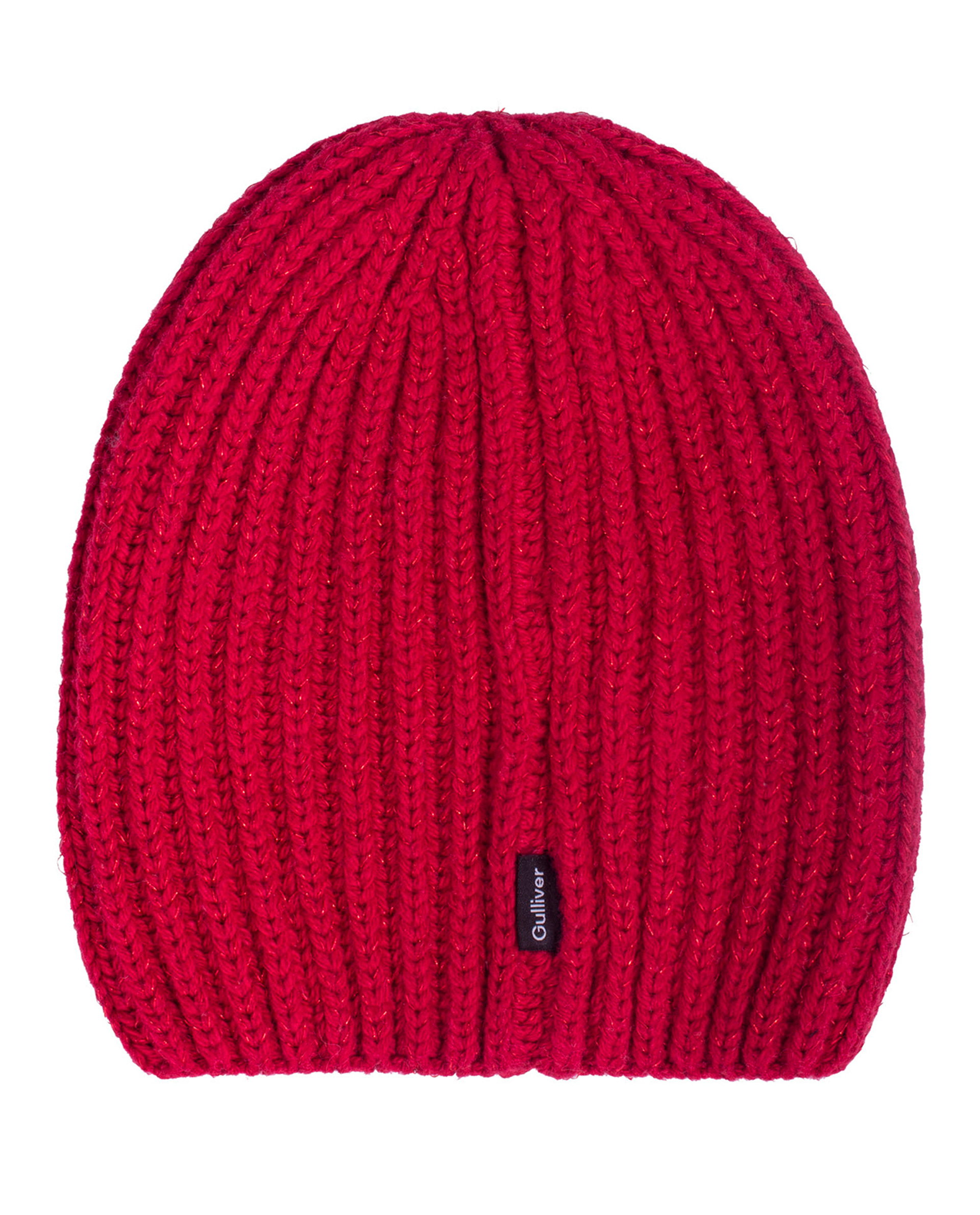 Красная вязаная шапка с люрексом Gulliver 21805GKC7302, размер 52 - фото 2