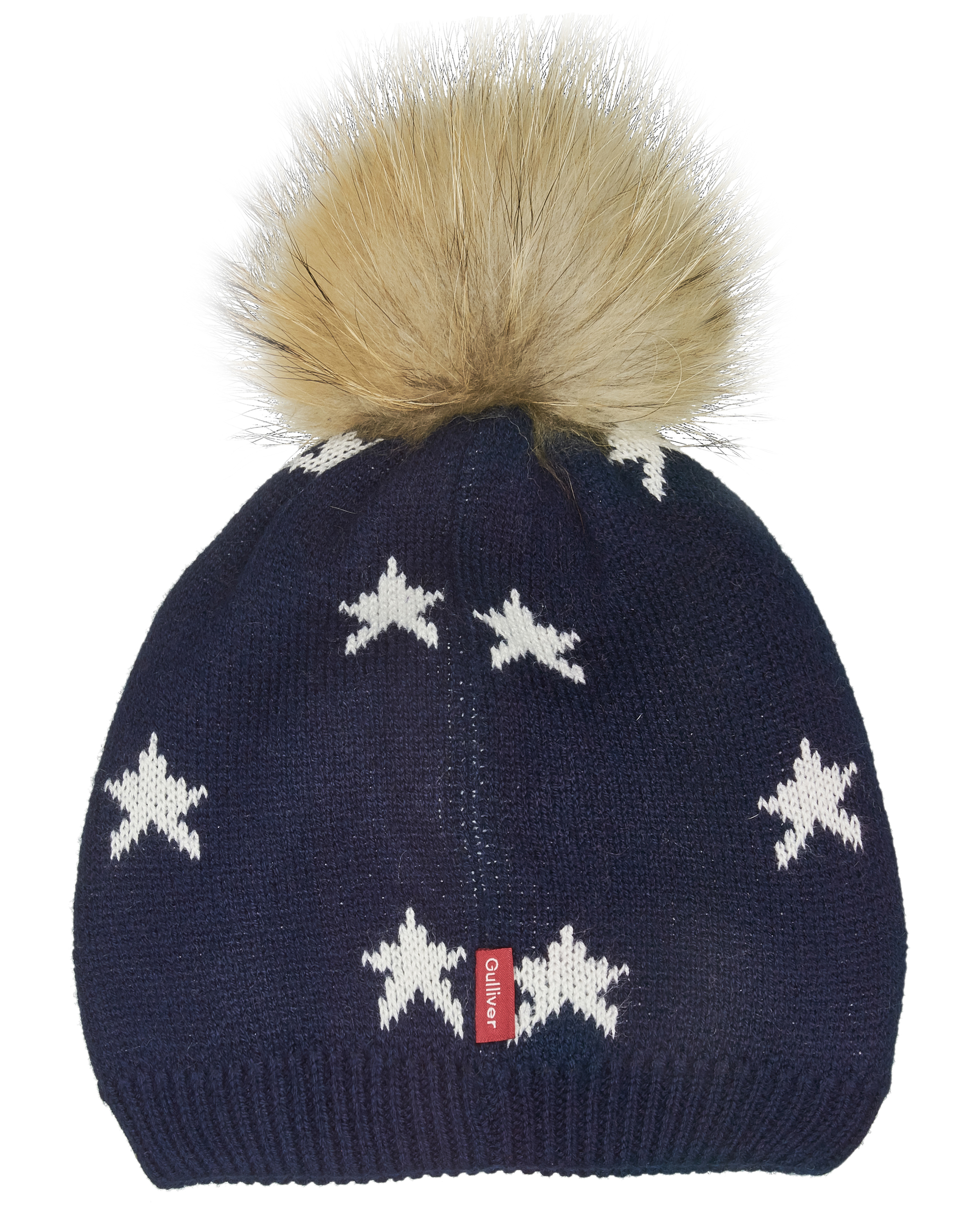 фото Синяя двойная вязаная шапка gulliver