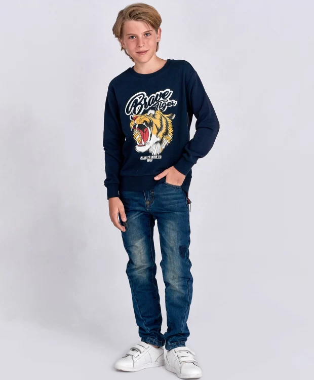 фото Синяя толстовка с принтом gulliver (122)