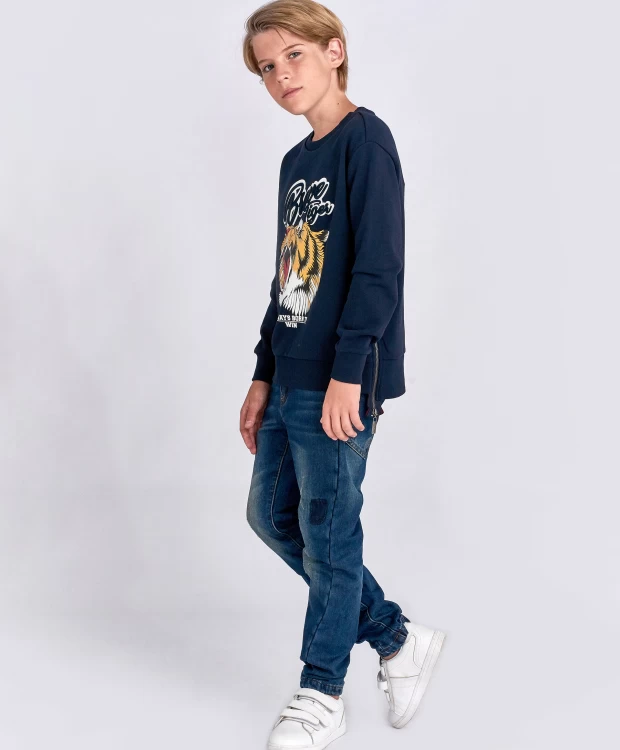 фото Синяя толстовка с принтом gulliver (122)