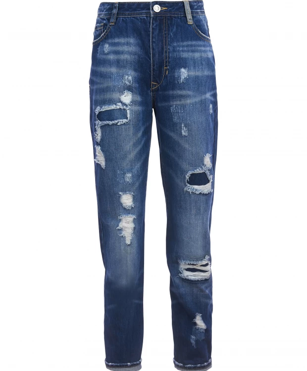 Прямые джинсы с рваной отделкой Gulliver (158)