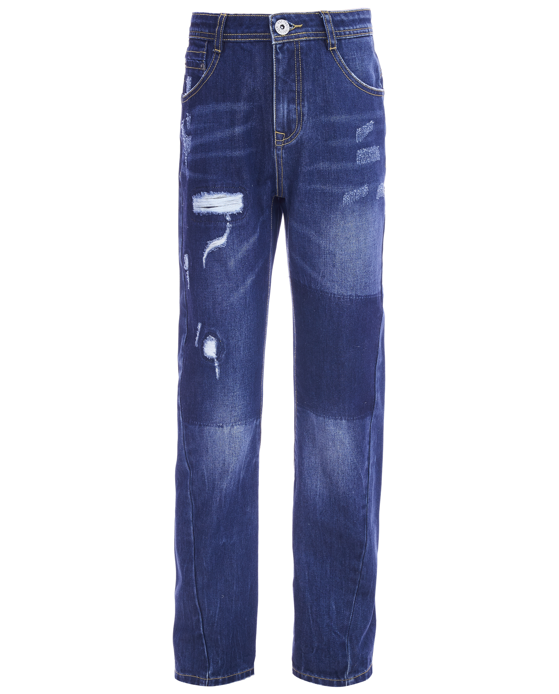 фото Синие джинсы с рваной отделкой gulliver