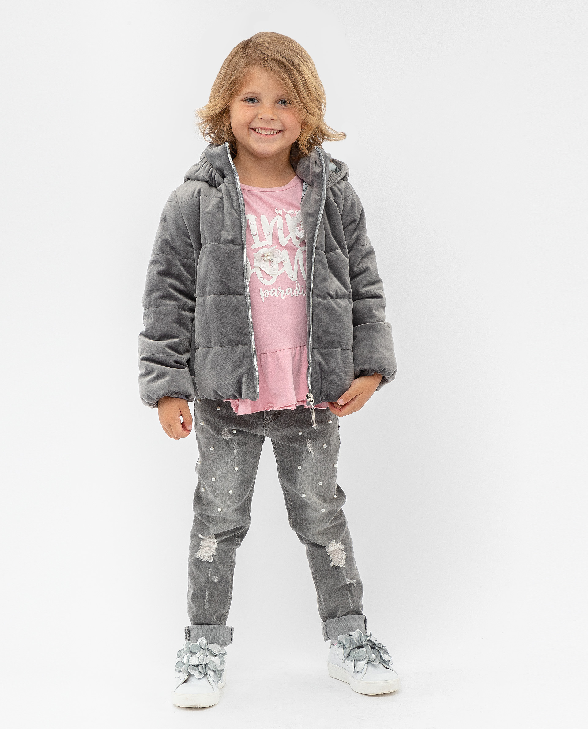 фото Серая демисезонная куртка gulliver