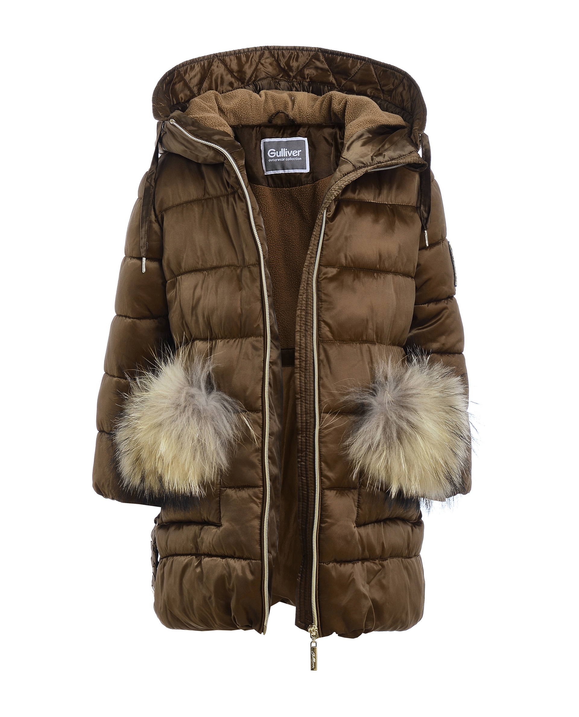 Бежевое зимнее пальто Gulliver 21902GMC4505, размер 98, цвет бежевый - фото 4