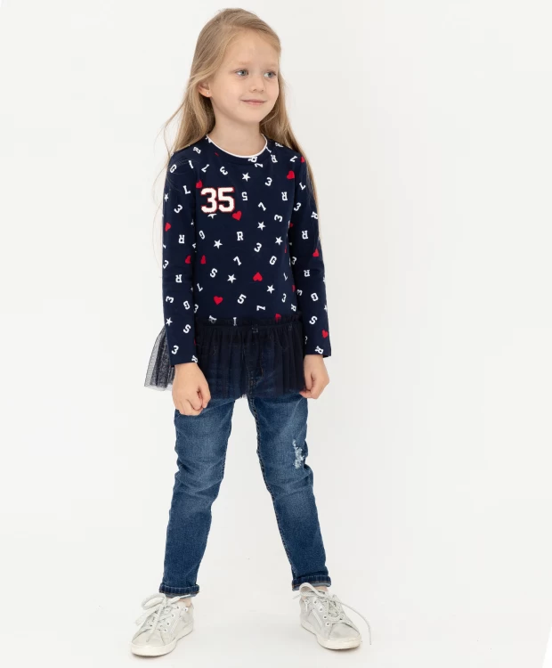 фото Синяя футболка с длинным рукавом gulliver (104)