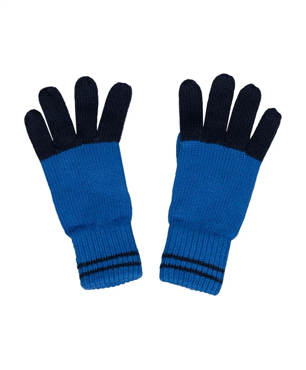 фото Синие вязаные перчатки gulliver (12)