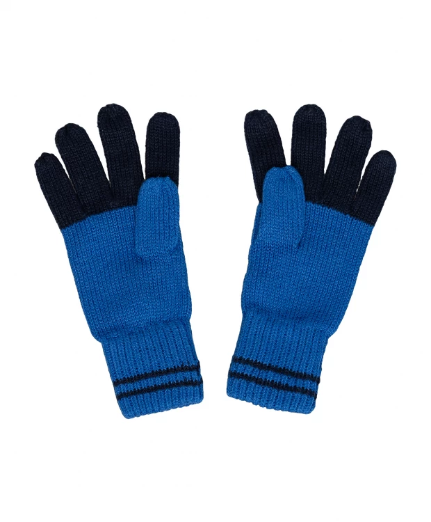 фото Синие вязаные перчатки gulliver (12)