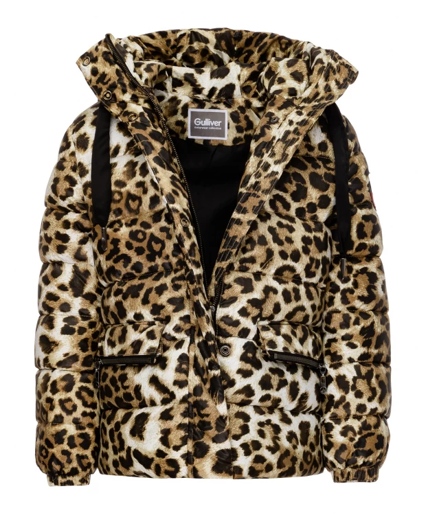 Зимняя куртка с леопардовым принтом Gulliver