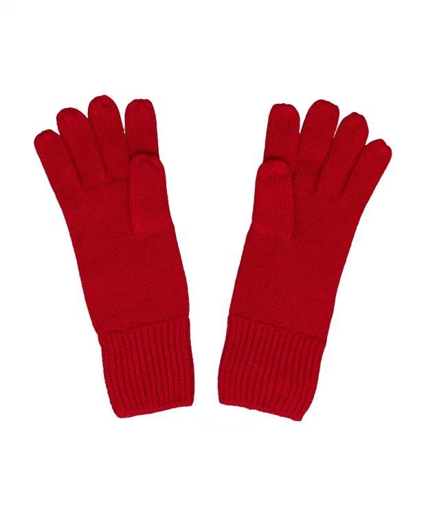 фото Красные вязаные перчатки gulliver (16)