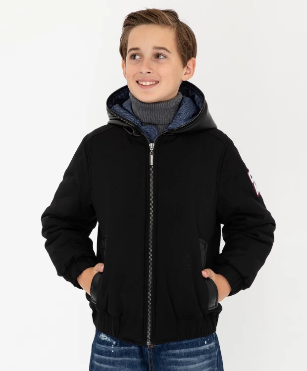 фото Черная демисезонная куртка gulliver (140)