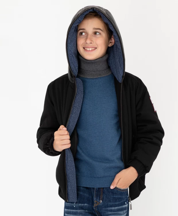 фото Черная демисезонная куртка gulliver (140)