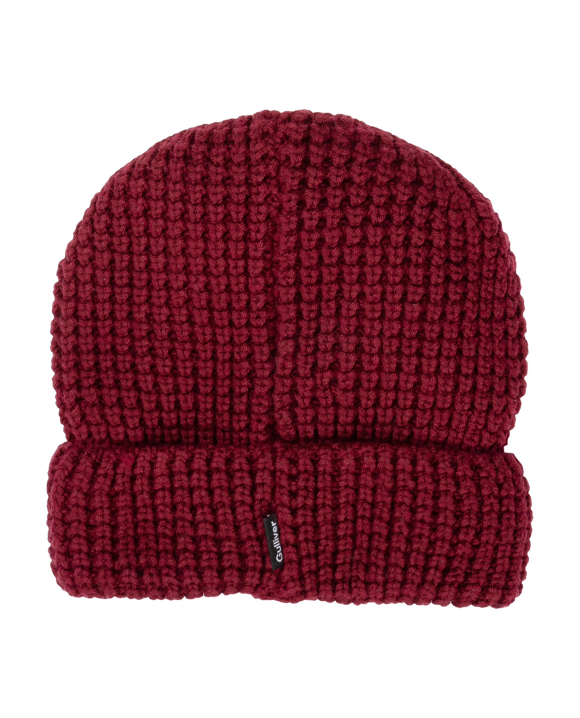 фото Бордовая вязаная шапка на подкладке gulliver