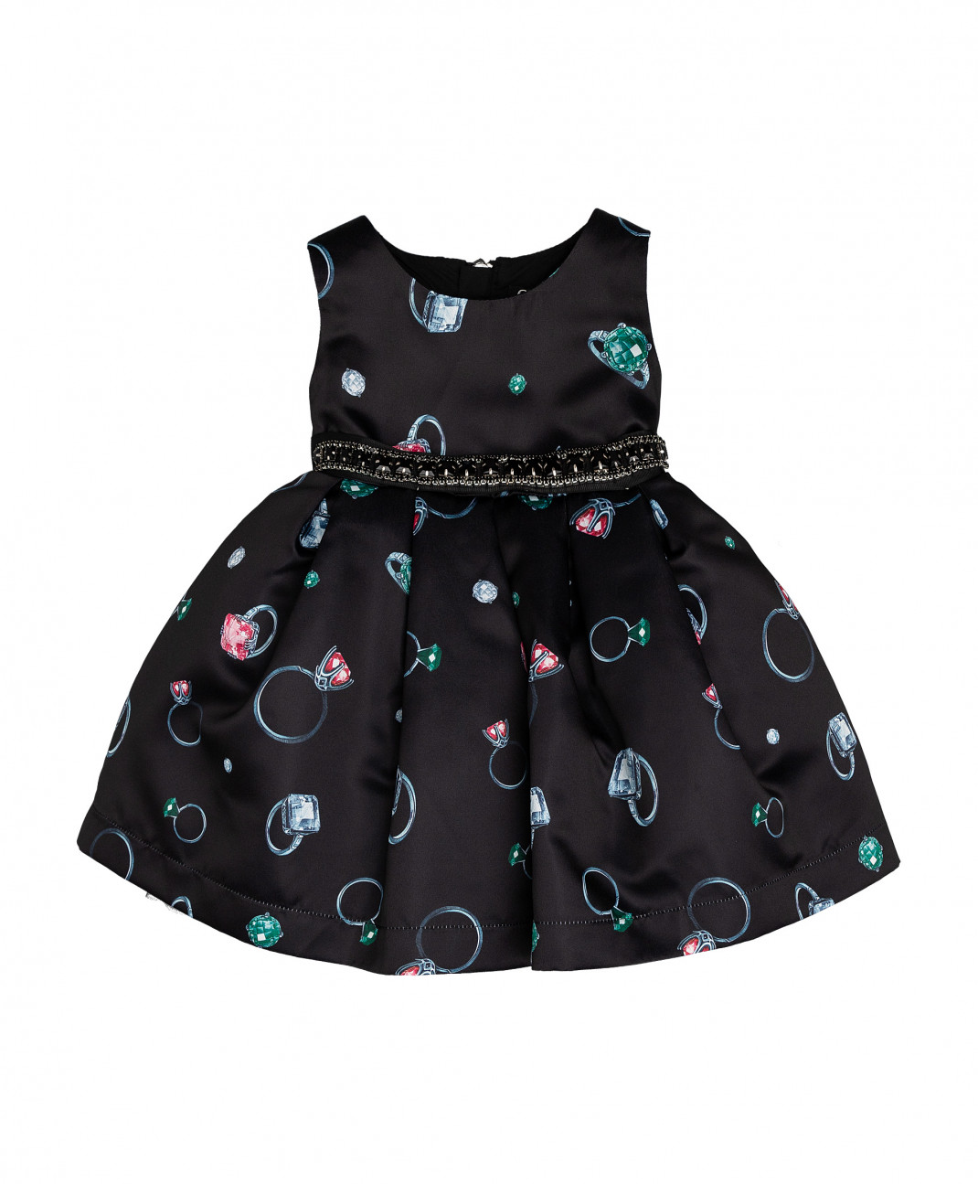 Gulliver Baby Черное нарядное платье с орнаментом Gulliver