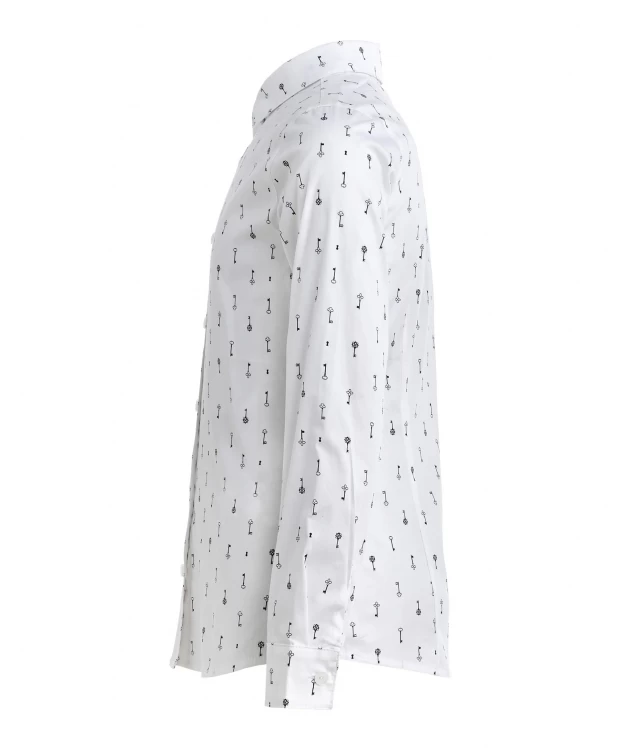 Белая блузка с орнаментом "Ключи" Gulliver
