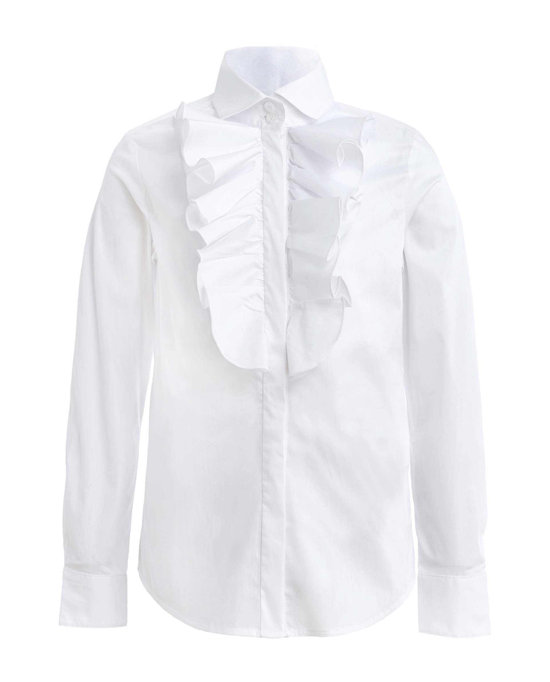 Белая блузка с воланом Gulliver 219GSGC2206, размер 170, цвет белый - фото 1