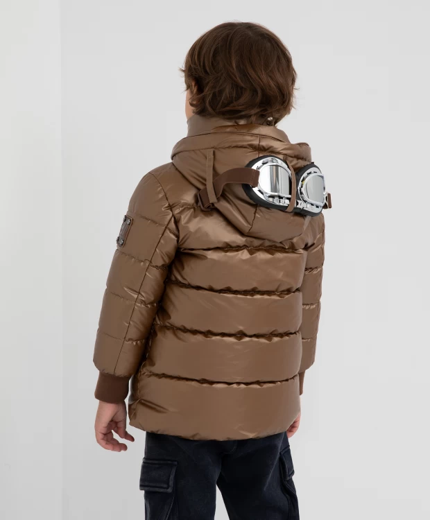 Куртка демисезонная из плащовки с бронзовым покрытием и элементами декора Gulliver
