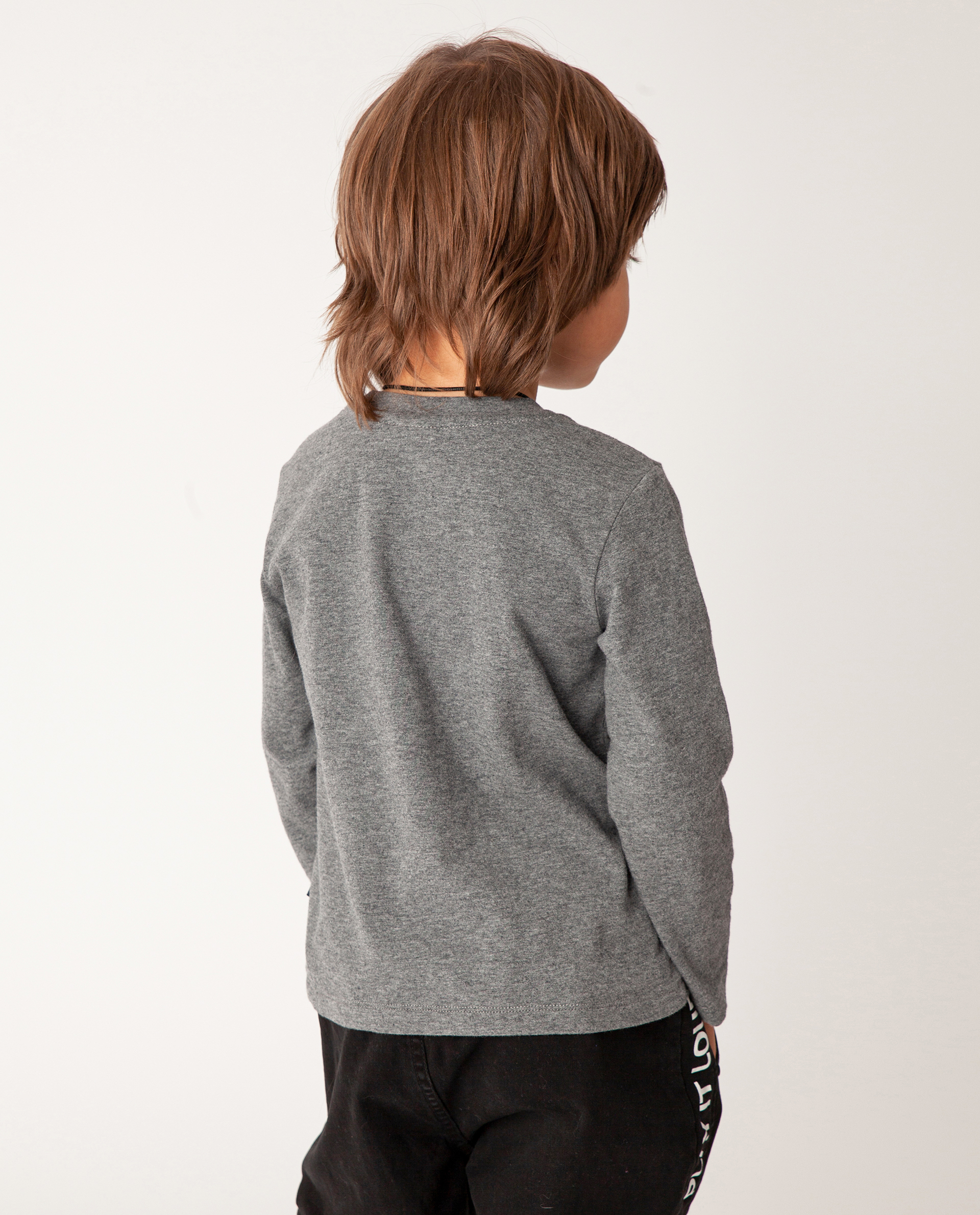 фото Серая футболка с длинным рукавом gulliver