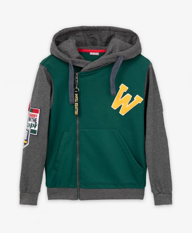 фото Толстовка из футера с принтом в стиле колорблокинг gulliver (134)