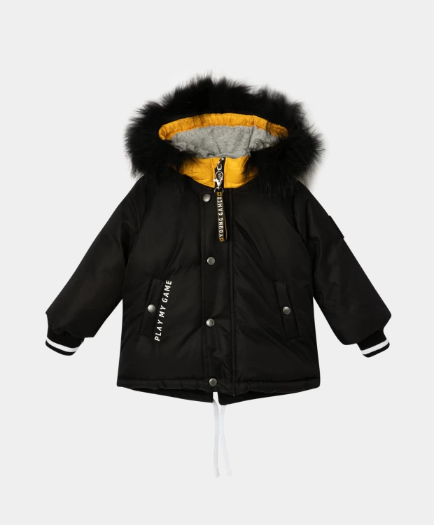 цена Куртка-парка зимняя из двух видов плащовки с принтом  Gulliver