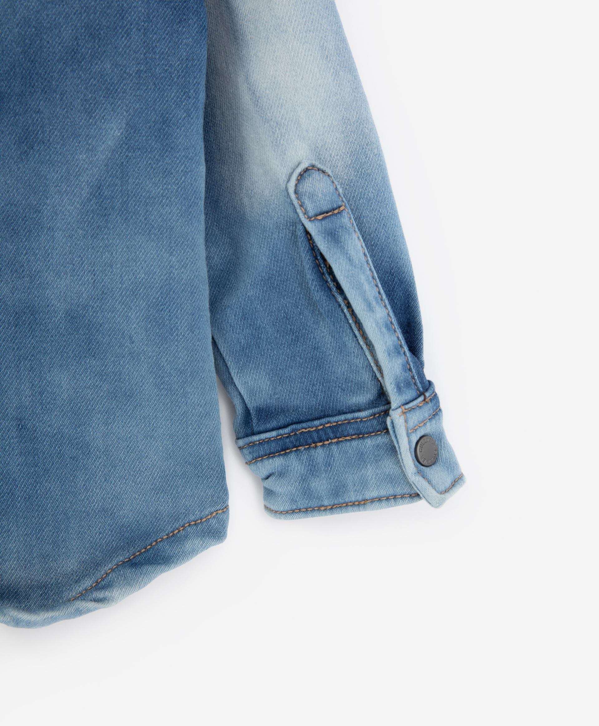 Рубашка джинсовая синяя Gulliver 22033BBC4802, размер 74, цвет синий - фото 3