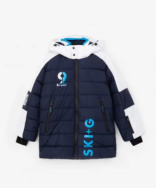 фото Куртка зимняя с функциональными деталями и светоотражающим шевроном gulliver (98)