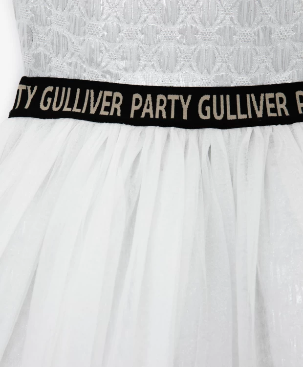 Платье со съемной пышной юбкой на контрастной жаккардовой резинке Gulliver